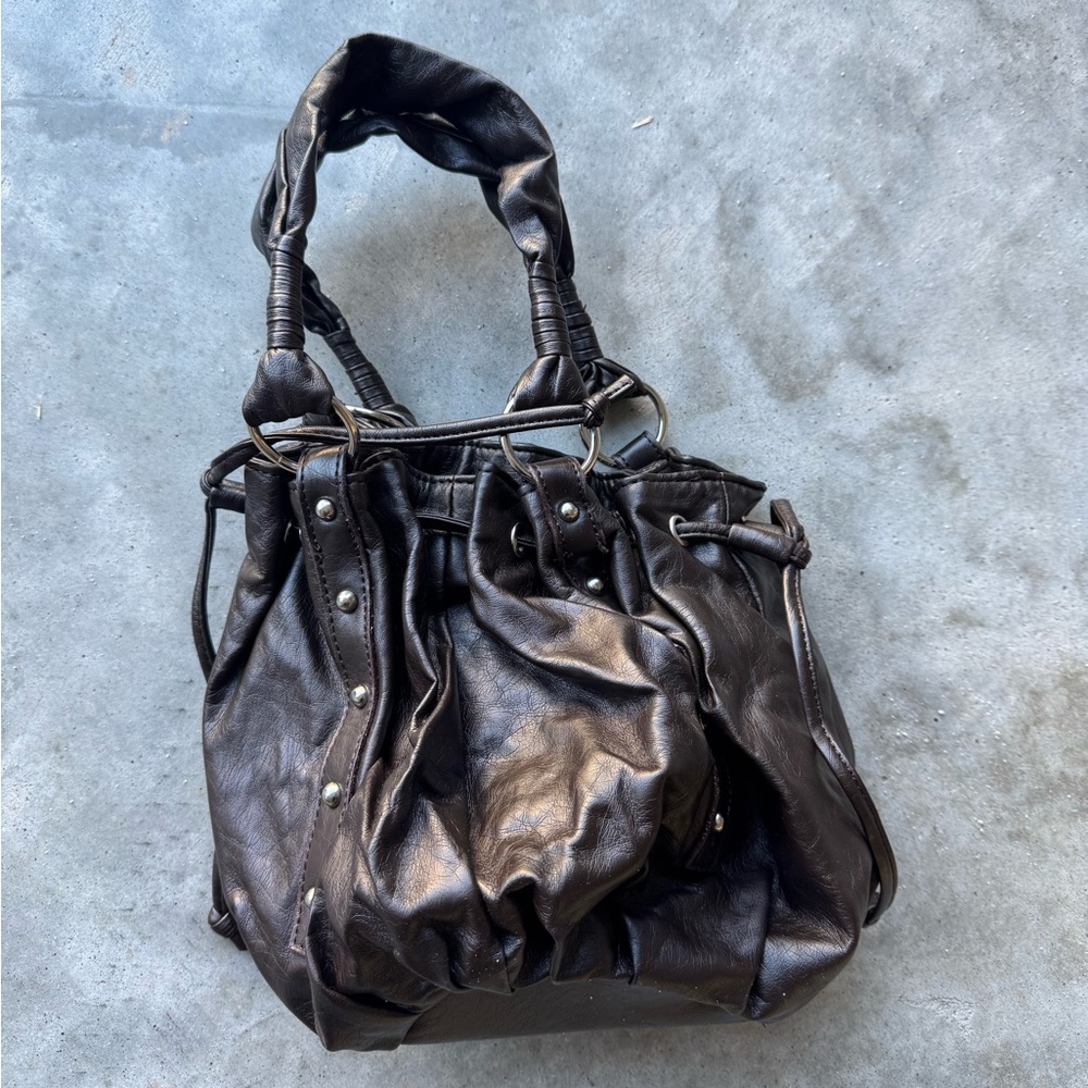 BROWN BUCKET PURSE